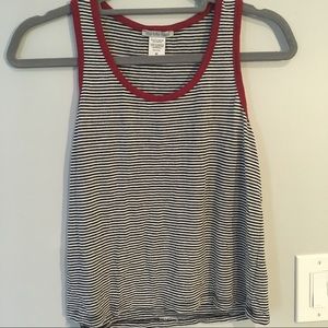 Charlotte Russe black, white and red striped tank